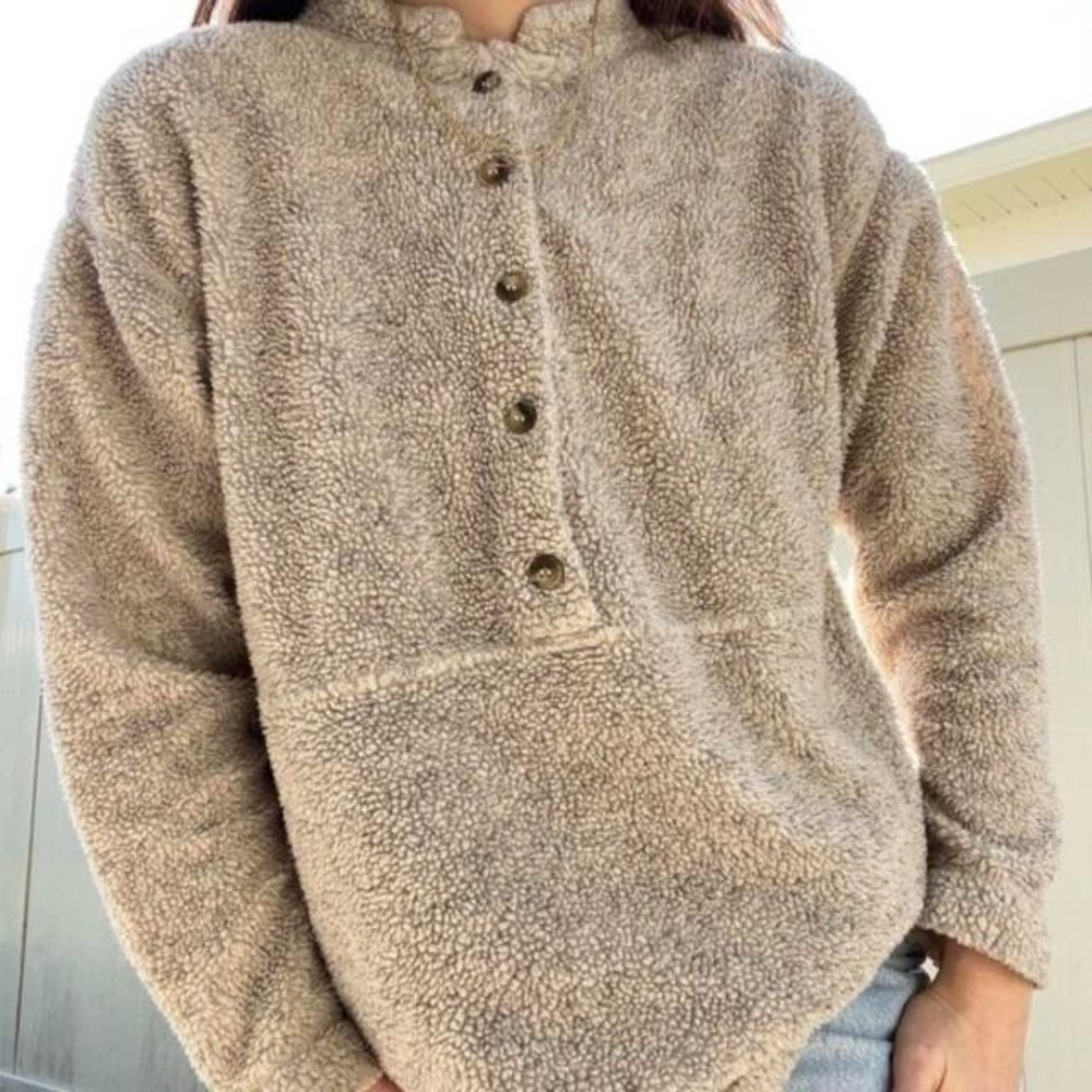 Vintage LL Bean Half Button Sherpa